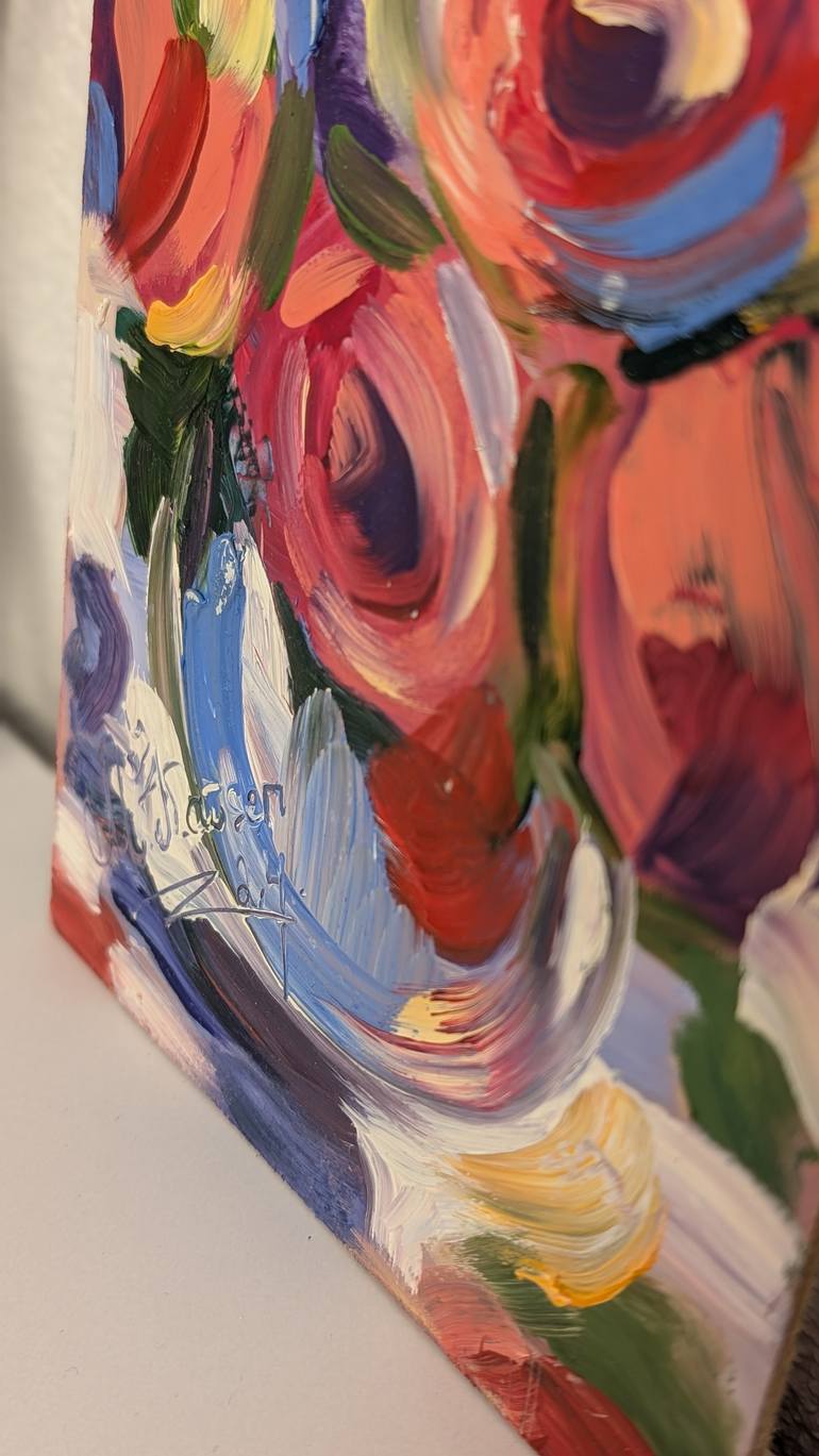 Original Abstract Floral Painting by Marina Kaiser