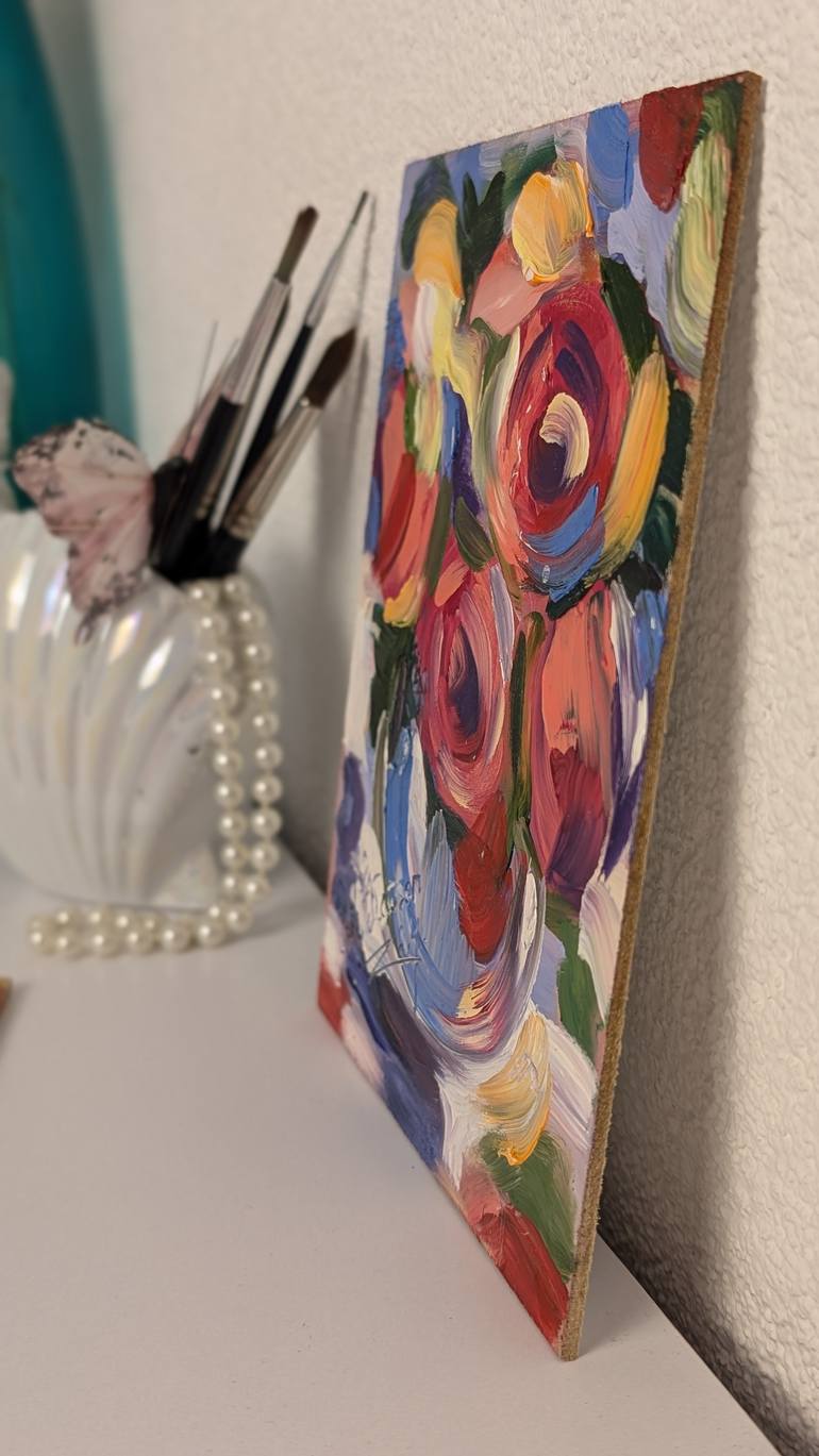 Original Abstract Floral Painting by Marina Kaiser