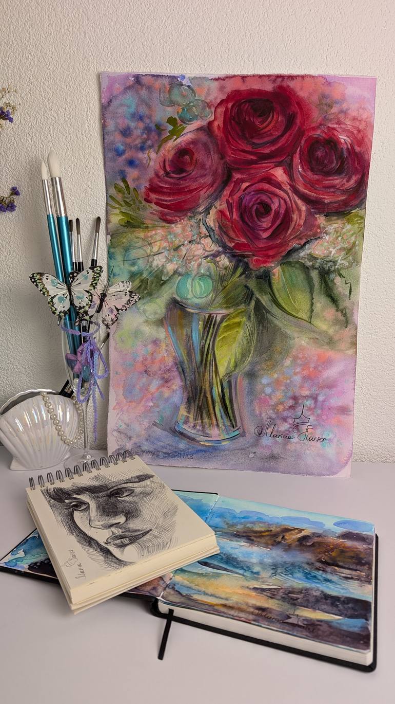 Original Impressionism Floral Painting by Marina Kaiser