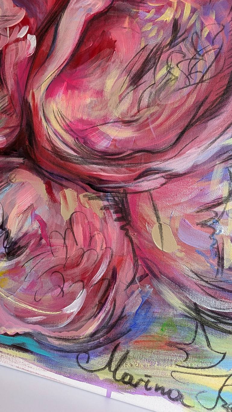 Original Abstract Expressionism Floral Mixed Media by Marina Kaiser
