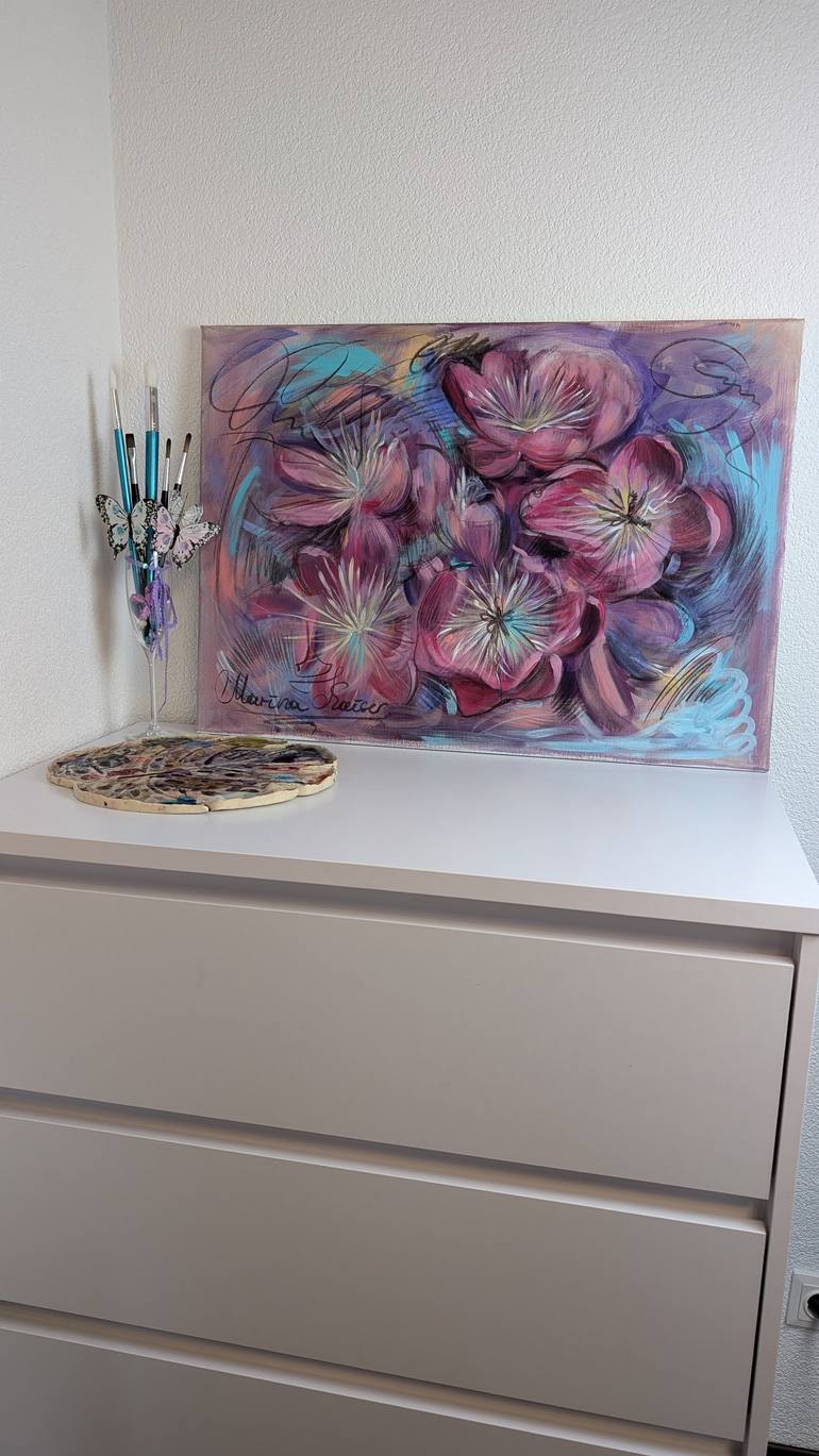 Original Abstract Floral Painting by Marina Kaiser