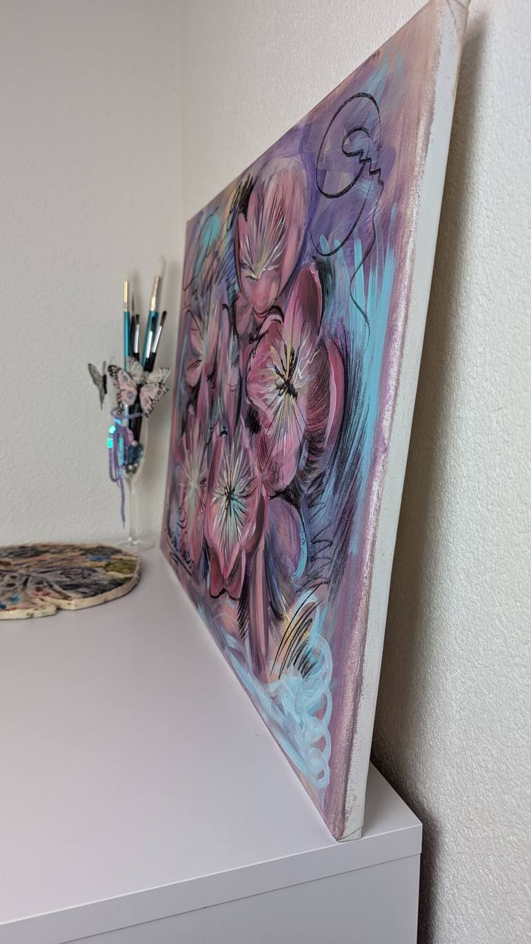 Original Abstract Floral Painting by Marina Kaiser