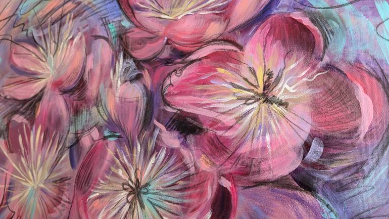 Original Abstract Floral Painting by Marina Kaiser