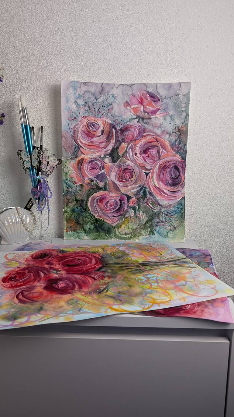 Original Classicism Floral Painting by Marina Kaiser
