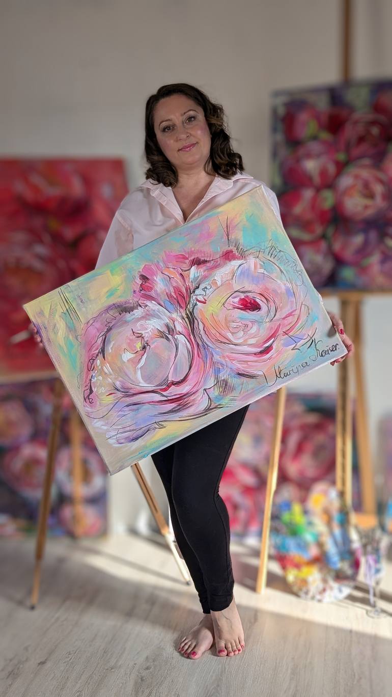 Original Abstract Floral Painting by Marina Kaiser