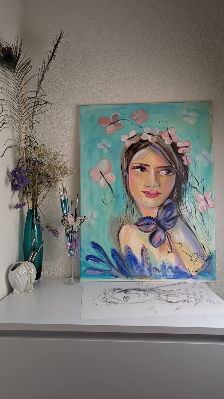 Original Art Deco Women Painting by Marina Kaiser