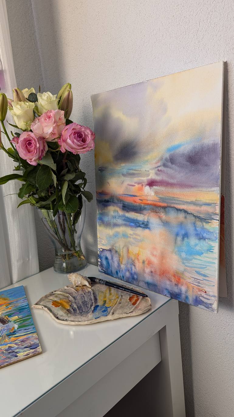 Original Abstract Beach Painting by Marina Kaiser