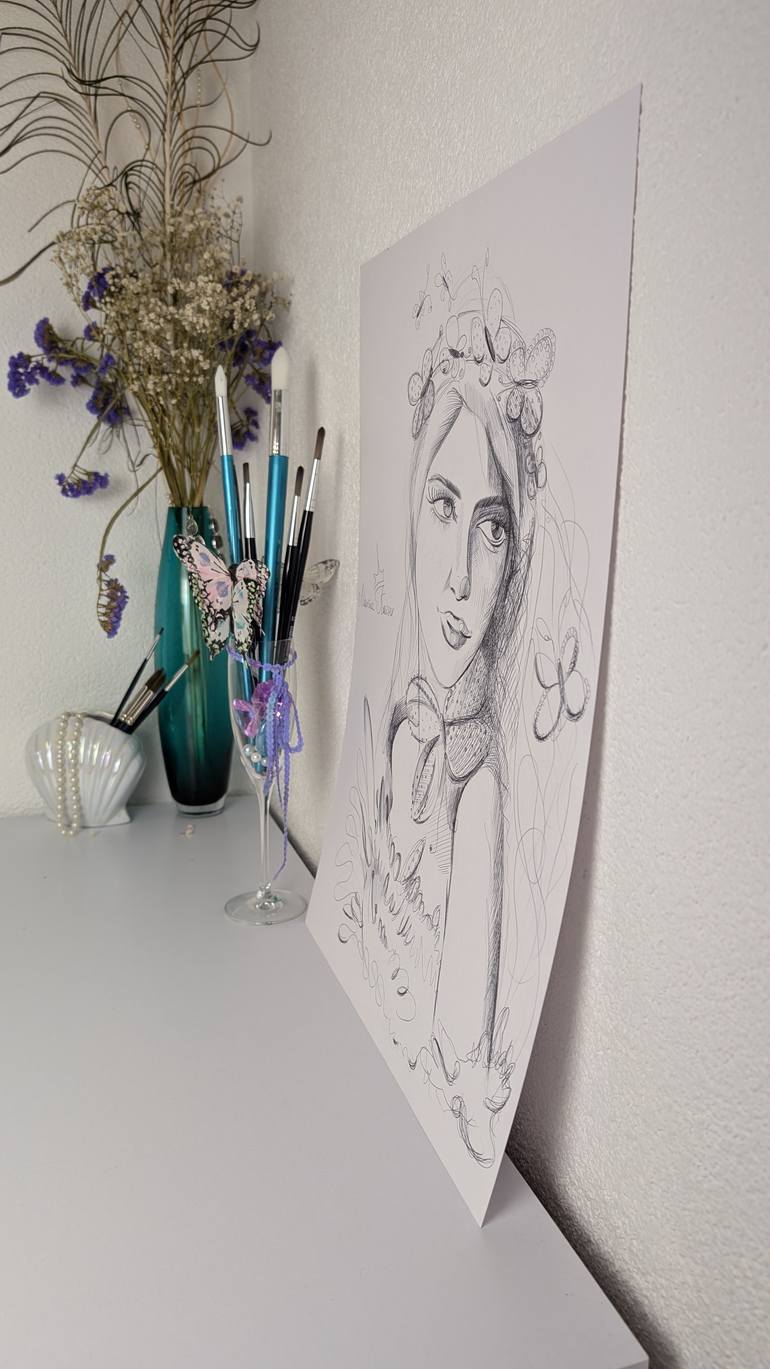 Original Classicism Women Drawing by Marina Kaiser