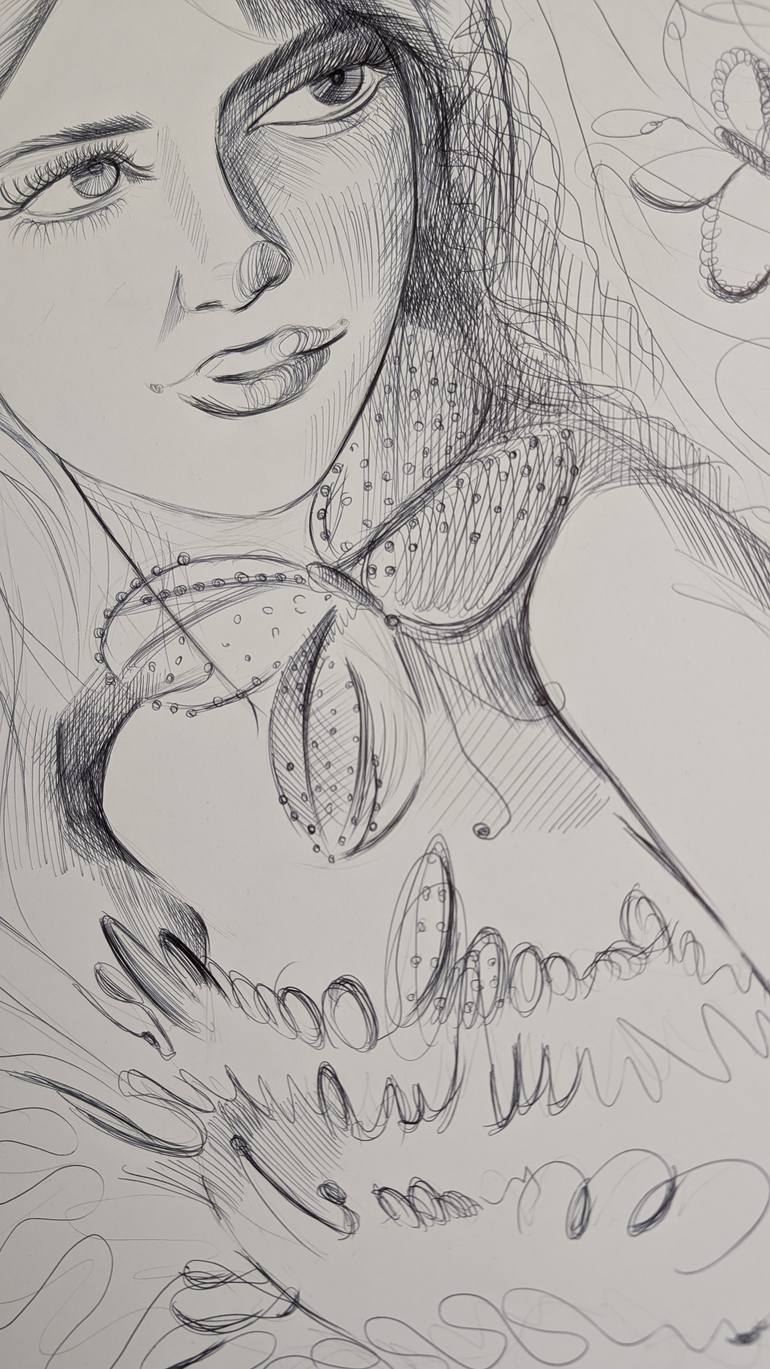 Original Classicism Women Drawing by Marina Kaiser