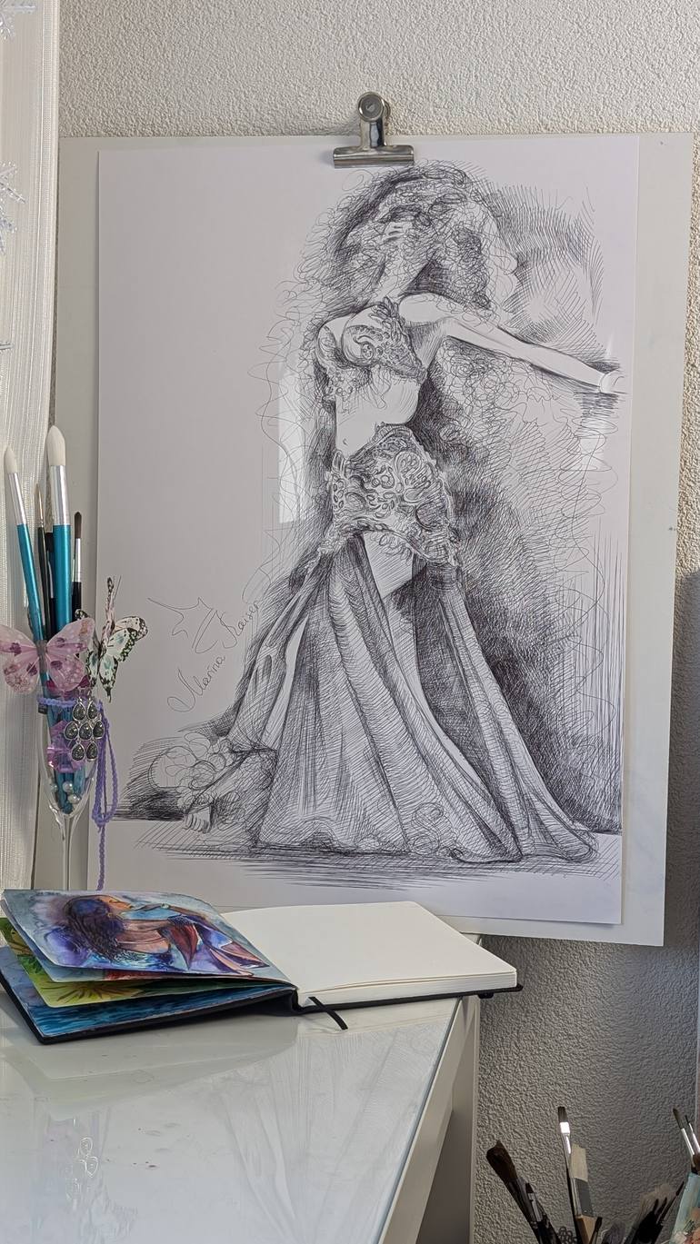 Original Classicism Body Drawing by Marina Kaiser