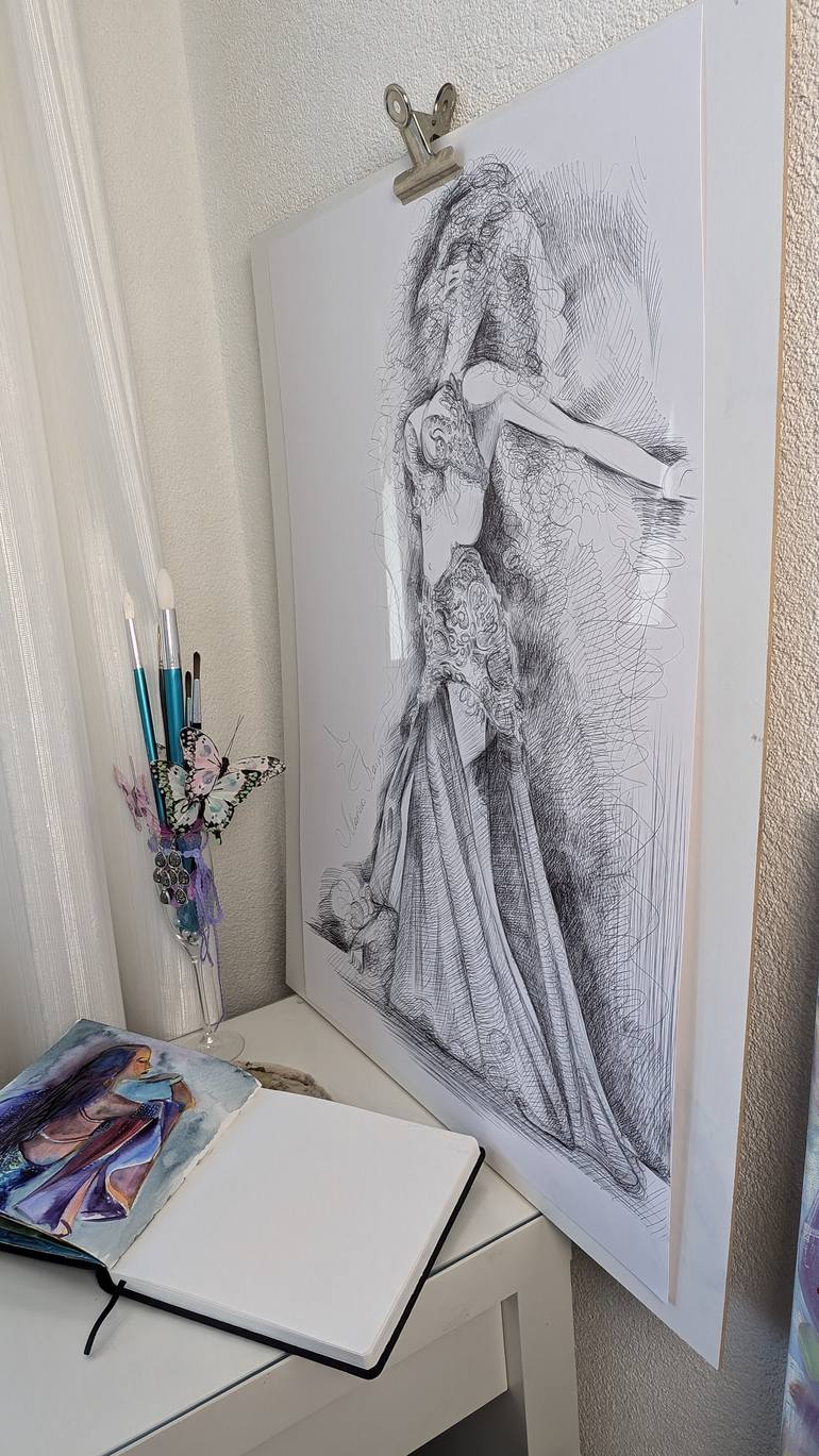 Original Classicism Body Drawing by Marina Kaiser
