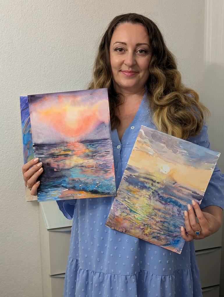 Original Minimalism Beach Painting by Marina Kaiser