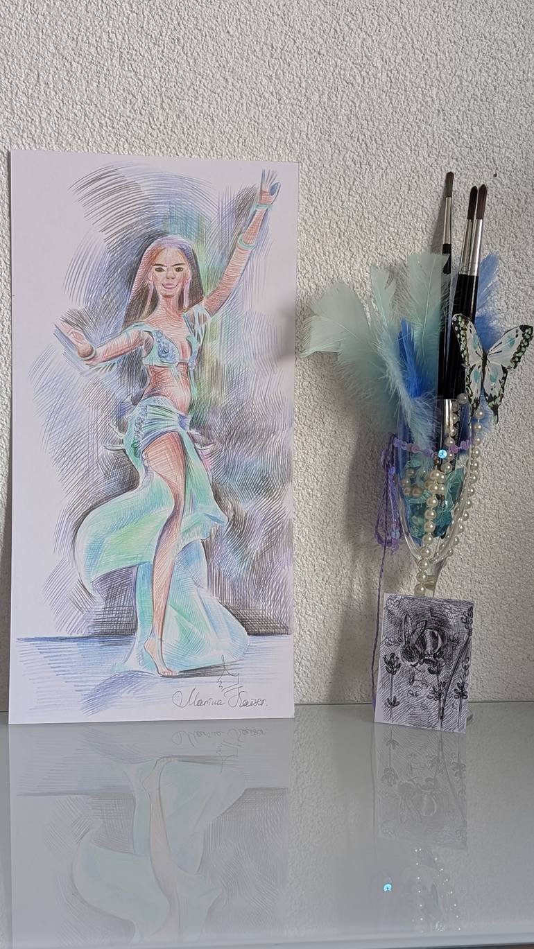 Original Realism Women Drawing by Marina Kaiser