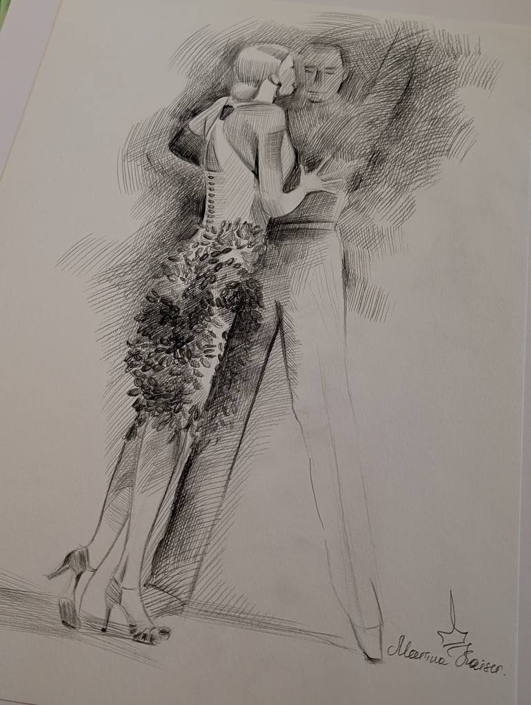 Original Realism People Drawing by Marina Kaiser