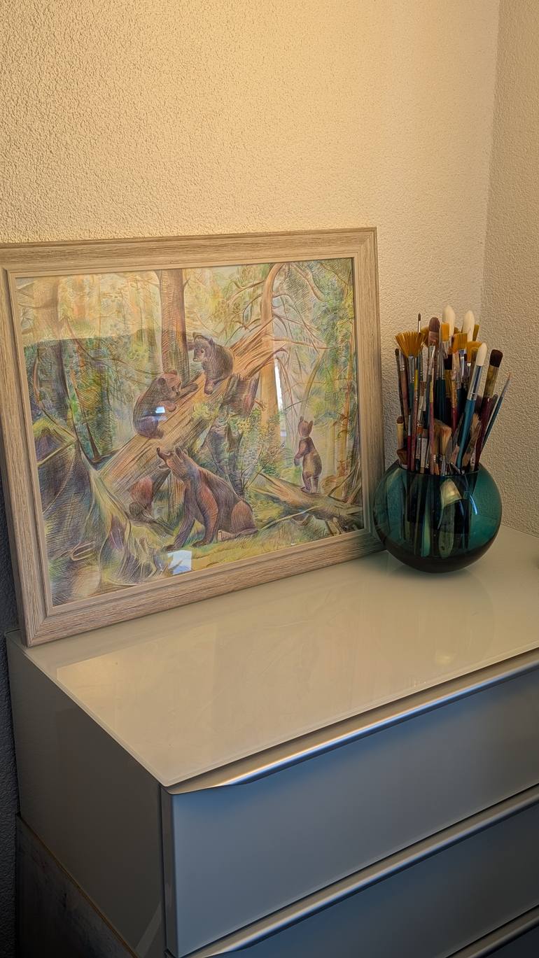 Original Realism Animal Drawing by Marina Kaiser