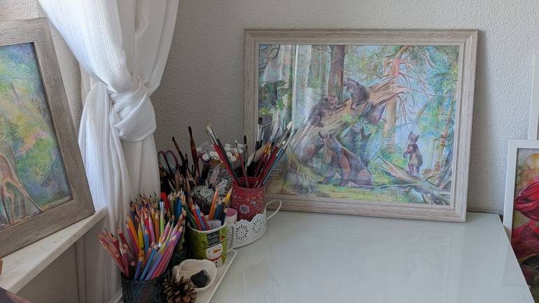 Original Realism Animal Drawing by Marina Kaiser