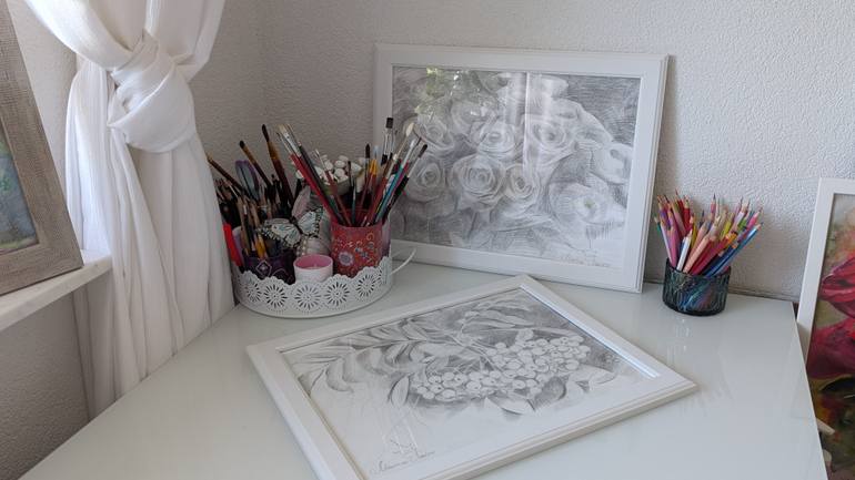 Original Realism Floral Drawing by Marina Kaiser