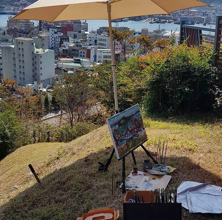 Original Impressionism Landscape Painting by Seokgyeom Kim