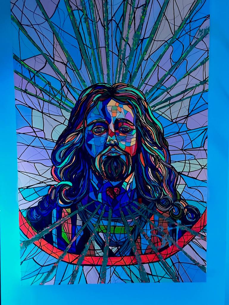 Original Art Nouveau Religion Painting by The Artistic  Saint