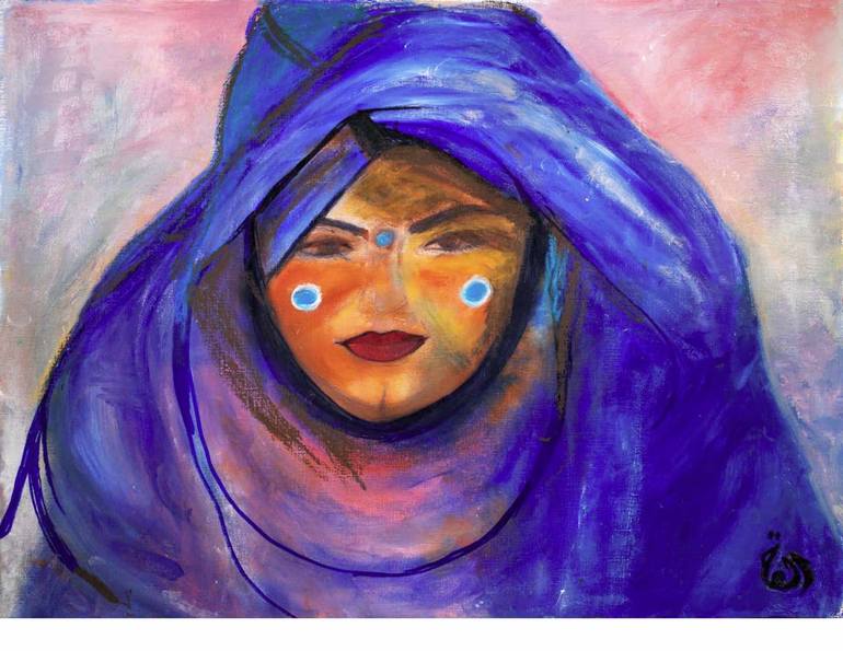 Bedouin Woman Painting by Oli Agrama | Saatchi Art