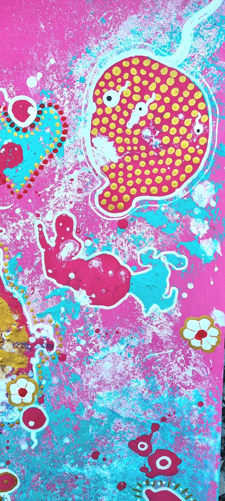 Original Abstract Expressionism Abstract Painting by Lena Zwetik