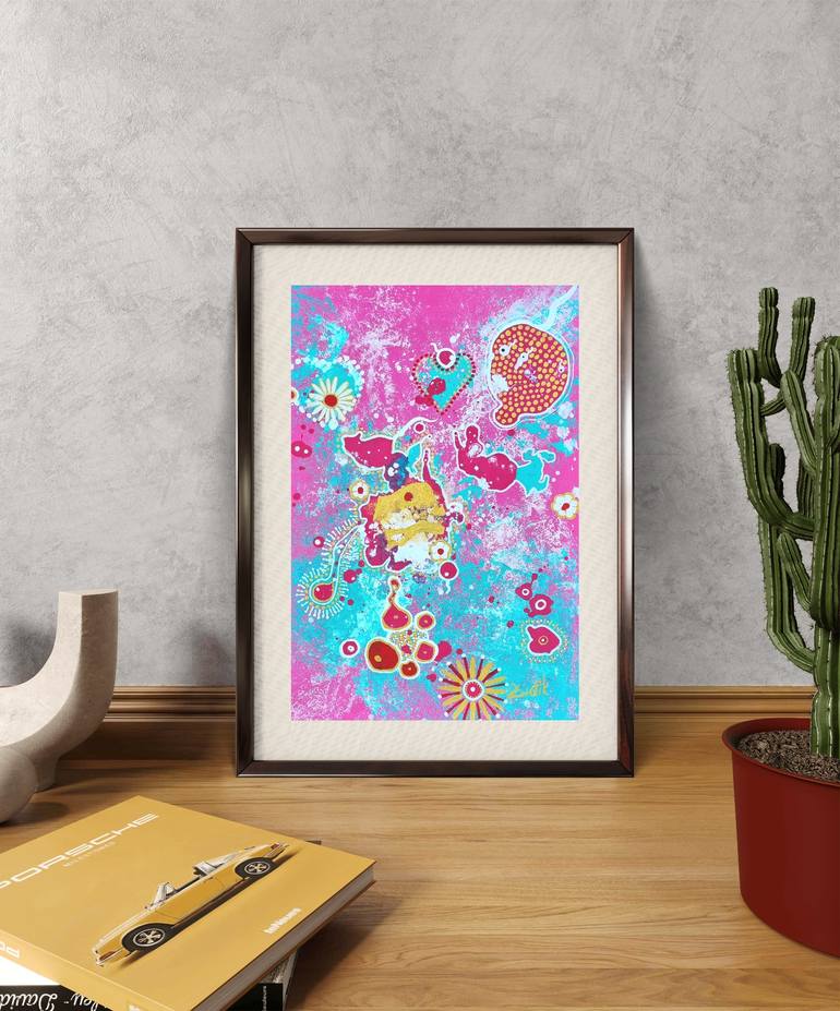 Original Abstract Expressionism Abstract Painting by Lena Zwetik
