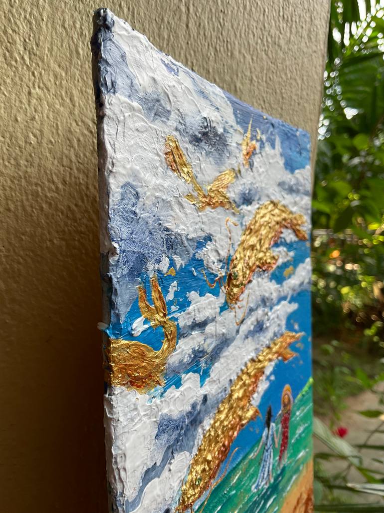 Original Contemporary Beach Painting by Julie Wintertale