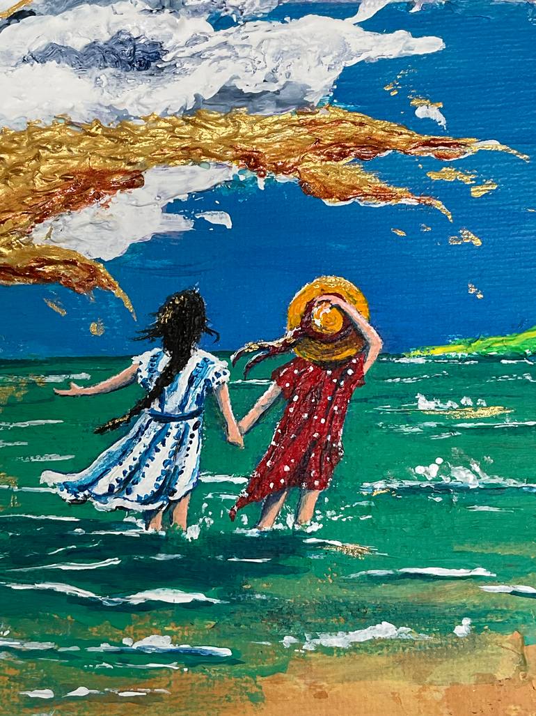 Original Contemporary Beach Painting by Julie Wintertale