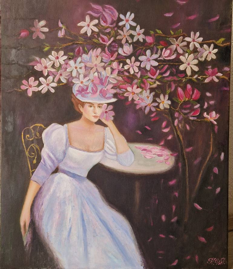 Original Classicism Floral Painting by Katarina Ivanovic Jonesic