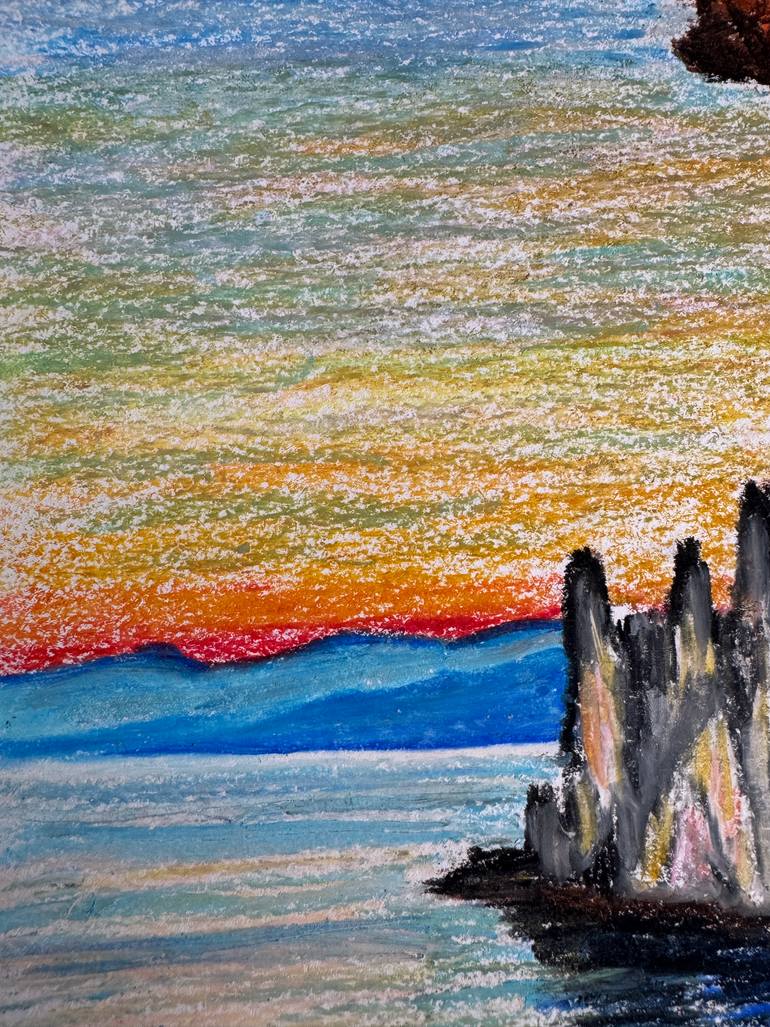Original Impressionism Seascape Drawing by Fatimie Ashyrova