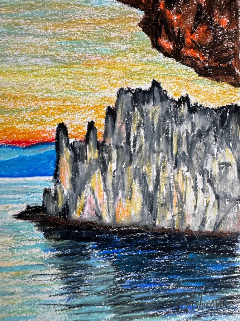 Original Impressionism Seascape Drawing by Fatimie Ashyrova