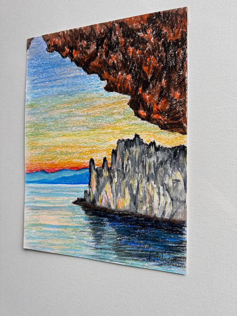 Original Impressionism Seascape Drawing by Fatimie Ashyrova