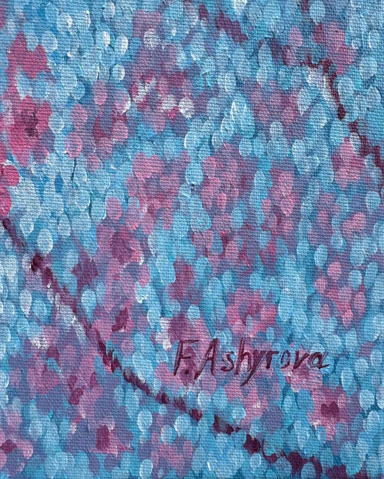 Original Abstract Floral Painting by Fatimie Ashyrova