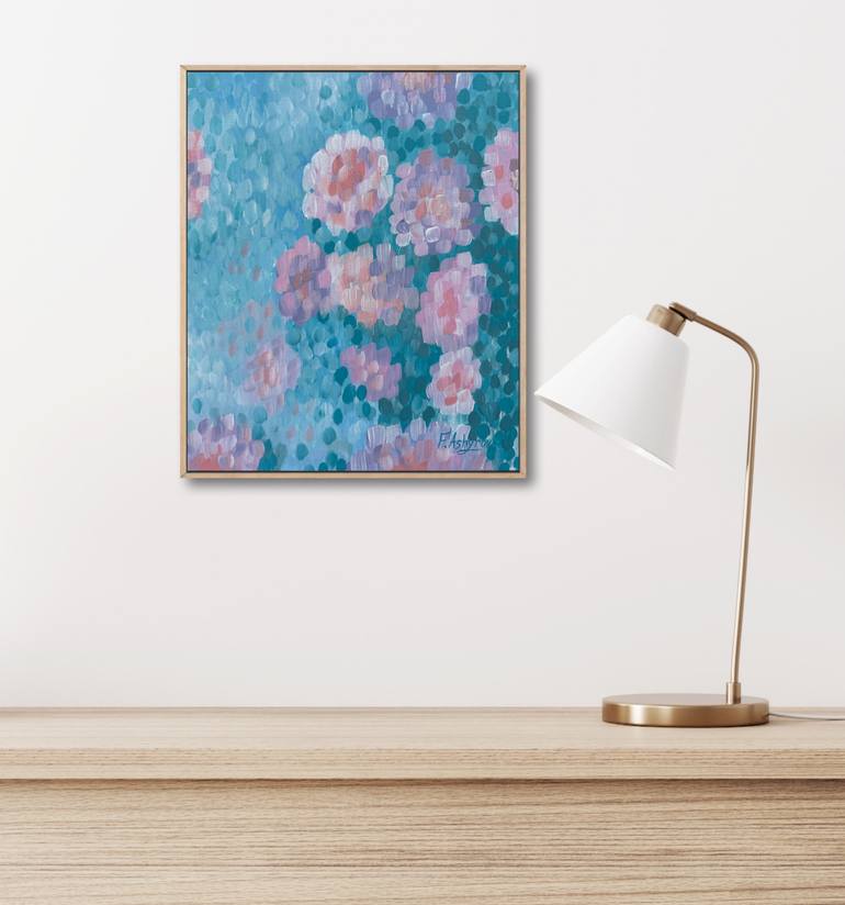 Original Abstract Floral Painting by Fatimie Ashyrova