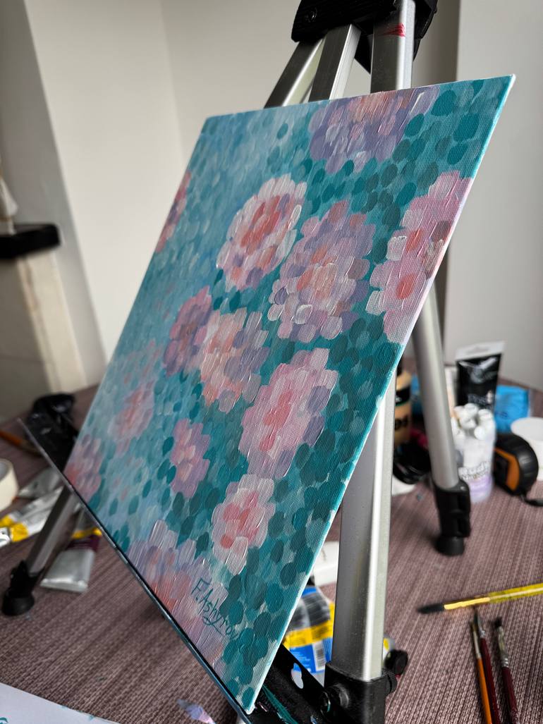 Original Abstract Floral Painting by Fatimie Ashyrova