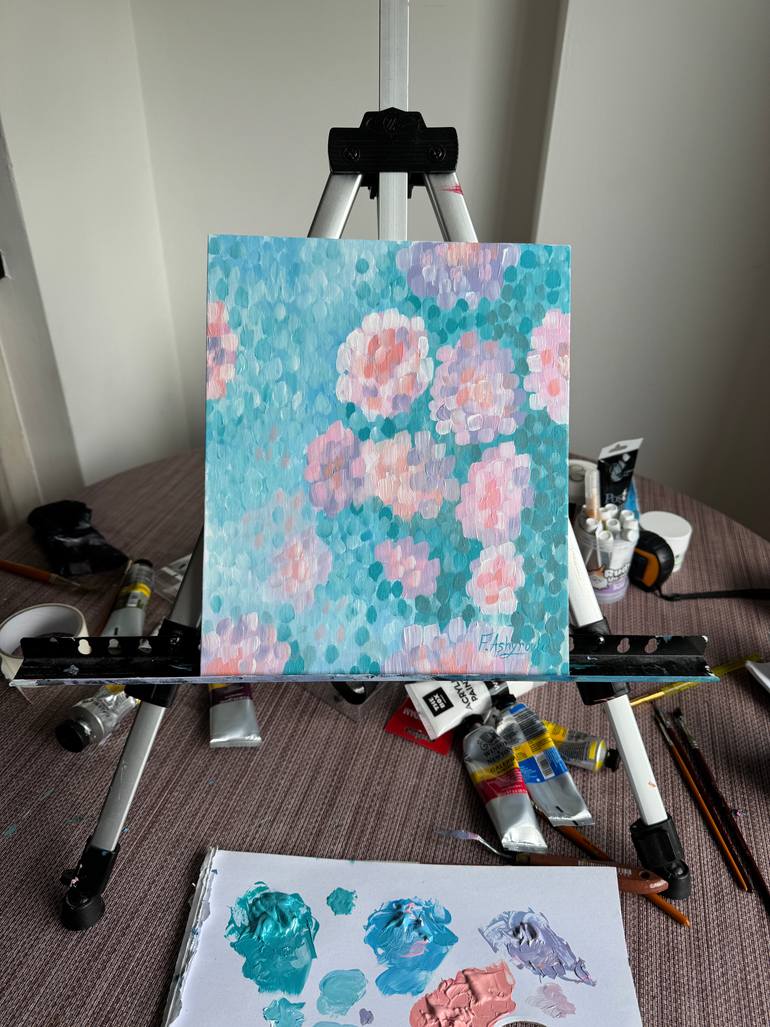 Original Abstract Floral Painting by Fatimie Ashyrova