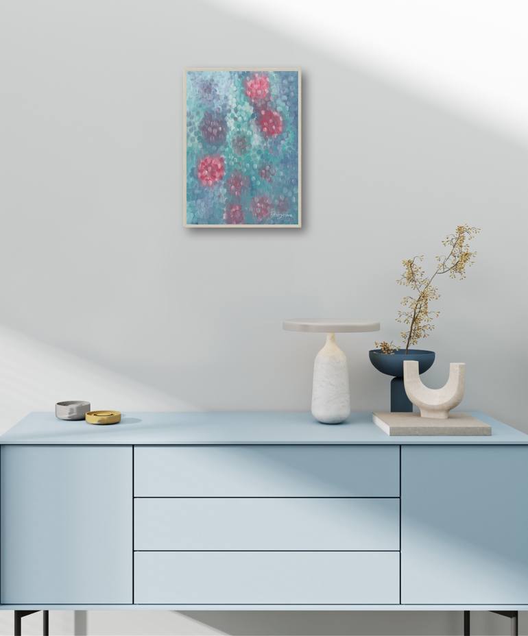 Original Abstract Floral Painting by Fatimie Ashyrova