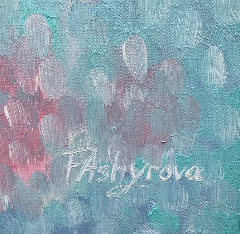 Original Abstract Floral Painting by Fatimie Ashyrova