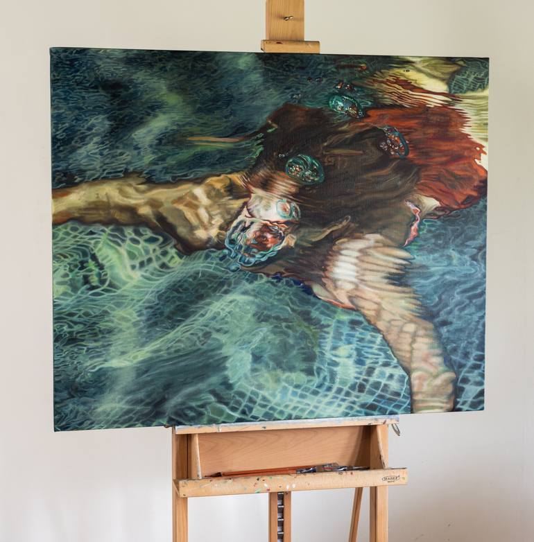 Original Neoclassicism Classical Mythology Painting by Sirje Papp