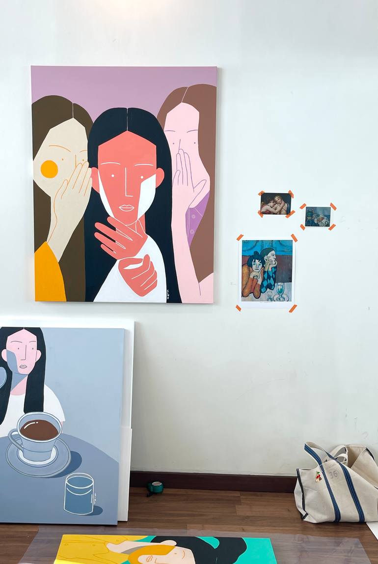 Original Installation Art Women Painting by Euri Sim