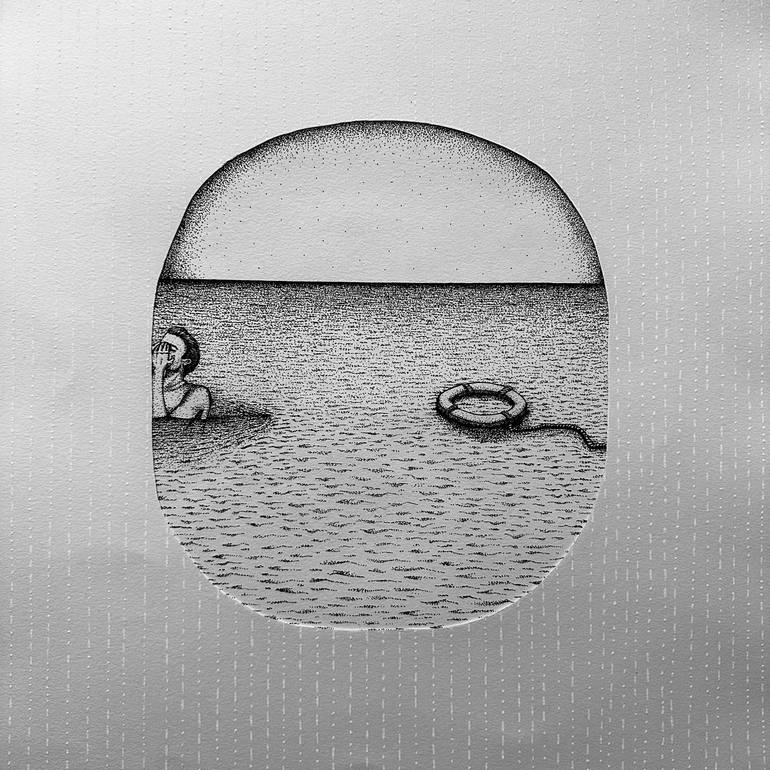 Original Black & White People Drawing by Manoel Moreira