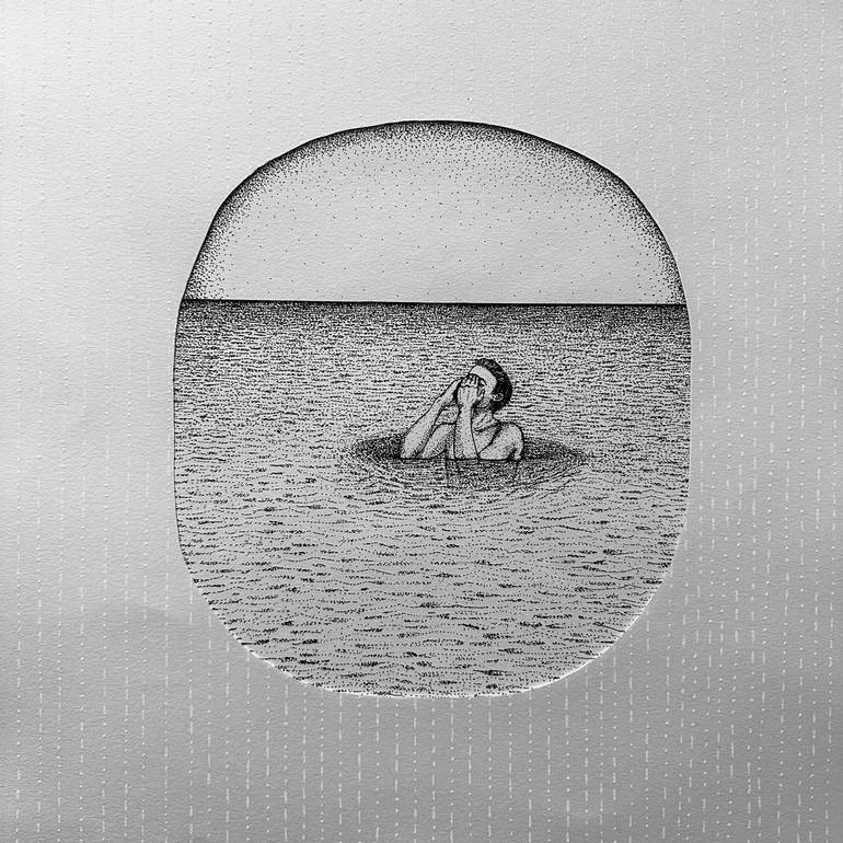 Original Black & White People Drawing by Manoel Moreira