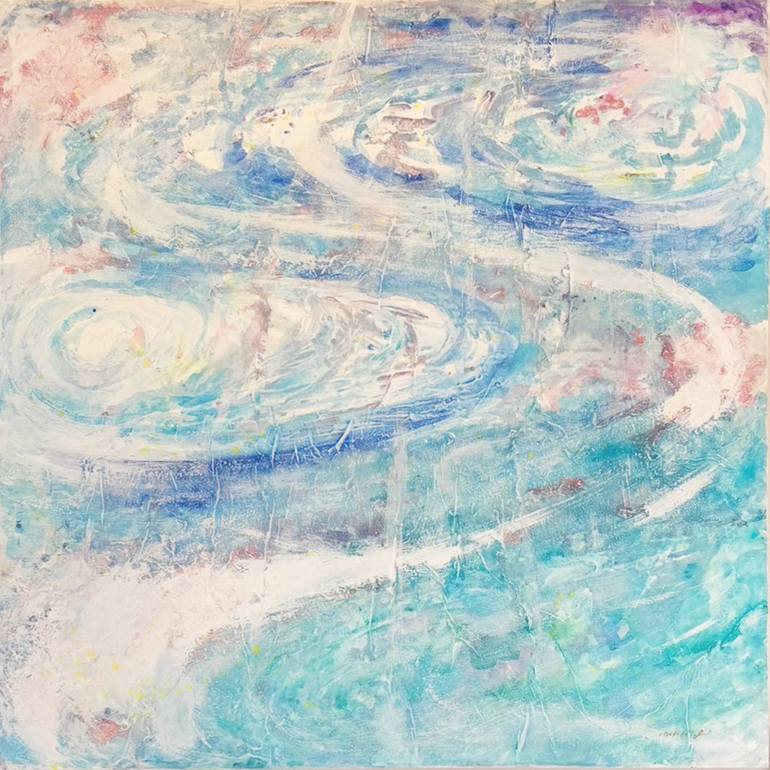 Original Abstract Mixed Media by Mikako Ikeshima | Abstract Art on Wood | The Little Universe Within Me(Welcome to Earth 3/6)