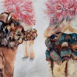 Three people with cowbells by Magdalena Kalieva