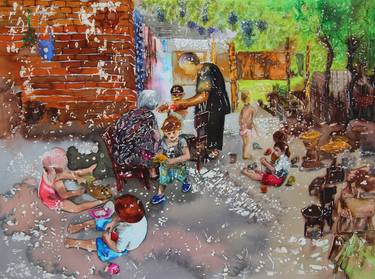 Print of Figurative Children Paintings by Magdalena Kalieva
