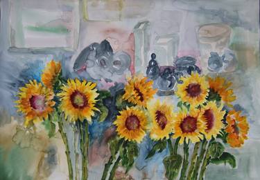 Sunflowers in the interior thumb
