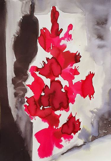 Print of Expressionism Floral Paintings by Magdalena Kalieva