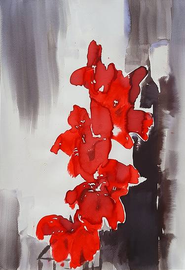 Print of Expressionism Floral Paintings by Magdalena Kalieva