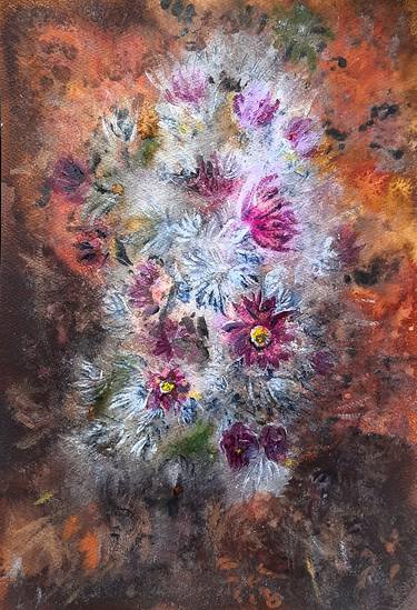 Print of Expressionism Floral Paintings by Magdalena Kalieva