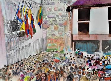 Print of Figurative Cities Paintings by Magdalena Kalieva